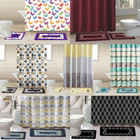 New Country Style Bathroom Shower Curtain Matching Bath Mat Countour Rug Set