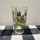 Vintage Davy Crockett Glass Tumbler 1960   s Green Yellow Statesman Alamo 5   