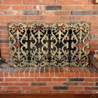 Vintage Fireplace Cast Iron 4 Panel Fire Screen Gold 54x 29 5