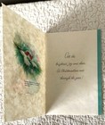 Unused Christmas Angel Baby Tree Cardinal Bird Vtg Greeting Card 1950s 1960s