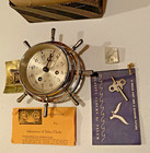 Vintage Salem Bell Solid Brass 8 Day Jeweled Working Ships Wheel Clock Beautiful