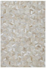 Beige Cream Geometric Cowhide Patchwork Rug Modern Luxury Area Carpet Rugs 