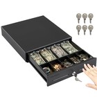 13  Manual Cash Register Drawer For Pos System - Heavy Duty  Key Lock  4 Bills 
