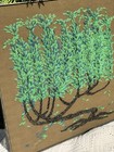 Vintage Mcm 1968 Paragon Green Cypress Bonsai Tree Crewel Embroidery Framed 31   