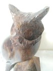 Vintage Carved Wood Owl Bird Of Prey Statue Figurine 5  X 3 5  - Free Shipping 