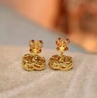 1 20ct Round Cut Simulated Diamond Fancy Stud Earrings In 14k Yellow Gold Plated