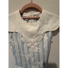 Vintage 1970s Bonnie Jean Floral Stripe Lace Trim Dress Size