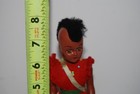 Vintage 1950s 1960s Native American Plastic Souvenir Doll 8  Mohawk Sleepy Eyes