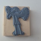 Wood Rubber Stamp - People   Flowers Motif  Person Holding Flowers  Wood Stamps