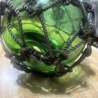 Huge-japanese Antique Large Fishing Glass Float Green Blown Glass Vintage 40
