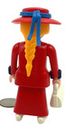Playmobil Victorian Woman 5345 Red Blue Dress Hat Purse Vintage Dollhouse Figure