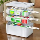Arstpeoe 3-tier Medicine Organizer - Portable Extra Large 3 Tier  White