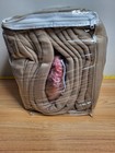 Sunbeam Quilted Fleece Heated Electric Blanket  Dual Adjust Queen  Dark Tan  New