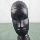 Vintage Kenya African Tribal Hand Carved Sculpture Ebony Wood Bust Statue 10   
