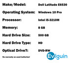 Dell Latitude Intel I5   3 1ghz 8gb 500gb Win10 Pro Office Webcam Dvd-rw