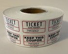 Roll Of 2000 White Double Stub Raffle Tickets Split The Pot 50 50