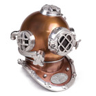 Vintage Style Aluminum Copper Tone Lifesize Diving Helmet Replica Maritime Decor