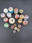 Vintage Sewing Thread Spools Multiple Size Lot 20 Some Wood Used Art Crafts