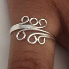 Gift For Women s Fancy Solid Metal Adjustable Double Swirl Toe Ring 925 Silver