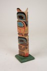 Vintage Northwest Coast Model Totem Pole  Fox Over Rabbit   3 Quarter