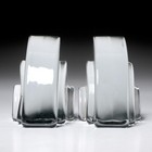 Art Deco Style Clear Vintage Solid Glass Bookends Pair Set 4 5 h