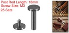 25pack Brass Chicago Screws  18x10mm Post Nail Stud Rivets  Black
