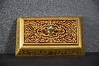 The Bombay Company Heavy Solid Brass Enameled Ornate Paperweight Vintage