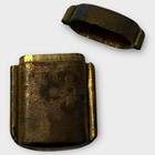 Brass Match Safe Vesta Case Floral Etched Design Japanese Antique Vintage