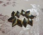 Antique Rare Old Russian Handmade Faceted Art Deko Brown Horn Buttons 10pcs Vtg