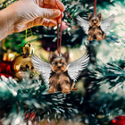 Yorkshire Terrier Dog With Angel Wings Christmas love Dog Car Ornament Gift