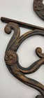 Cast Iron Shelf Bracket Lot Pair French Scroll Antique Brass Style Distressed