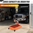 20 Gal Low Profile Oil Drain Pan Rolling Waste Oil Container W manual Pump  hose