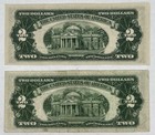 Lot Of 2 Us Legal Tender Note  2 Two Dollar Red Seal Star Notes 1953   1953 A