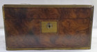 Antique Joseph Bramah Burled Walnut   Brass Victorian Lap Desk