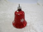 Small Antique Hand Blown Glass W  Germany Red Bell W ringer   Stars Ornament