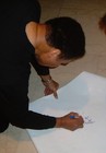 Muhammad Ali Hand Signed Autographed Ali Movie Poster W  Boxing Ring Drawing