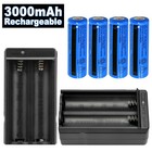 4pcs Multi-purpose Batteries 3 7v 3000mah Rechargeable Li-ion Battery 2   Charger