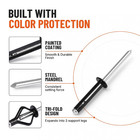 Black Tri-fold Pop Rivets 3 16  X 1   100 Cts High Grip Exploding Bulb Blind