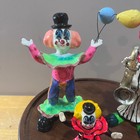 Vtg Hand Painted Paper Mache Clown Figurine Set 6 Circuscore Kitsch Decor
