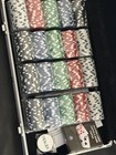 Poker Chip Set Multicolor With Aluminum Case  Dealer Button  Playing Cards