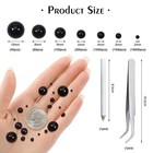 Toaob 13000pcs Black Flat Back Pearl Beads Half Round Imitation Pearls 2mm To   