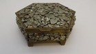 1950s Mexico Metal Art Hexagon Brass Box W Nuggets Los Castillo Rare Mcm