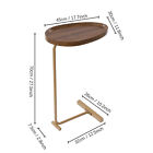 C-shaped Curved Desktop Coffee Table Bed Side Table W walnut Tabletop Waterproof