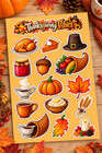 Autumn Sticker Sheets Set Of 3   Fall Thanksgiving Scrapbook   Journal Stickers