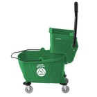26 Quart Commercial Mop Bucket With Side Press Wringer  Green