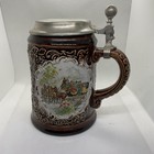 German Beer Stein Vintage Mug Cup Goblet Mug Lidded Germany Pewter Lid Antique