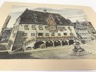 Vintage German Color Lithography Heilbronn Town Hall  See Pictures