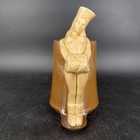 Vintage Brown Stoneware Beer Mug Figural Nude Woman Handle Pottery Barware Tiki
