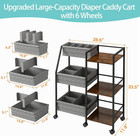 Baby Diaper Caddy Organizer Cart  3-tier Rolling Wheels Cart With Grey 