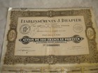 Vintage Share Certificate Stock Bonds Etablissements J drapier